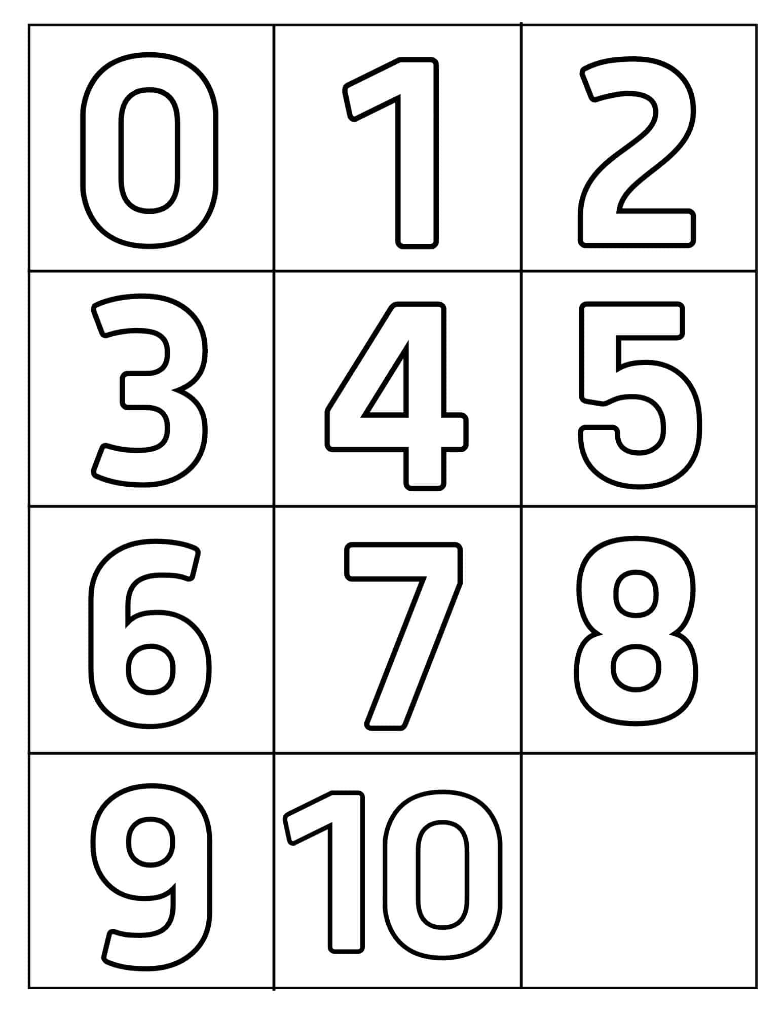 0-10 Printable Numbers (Free Templates In All Sizes) - Worksheets pertaining to 4 Inch Number Stencils Printable Free