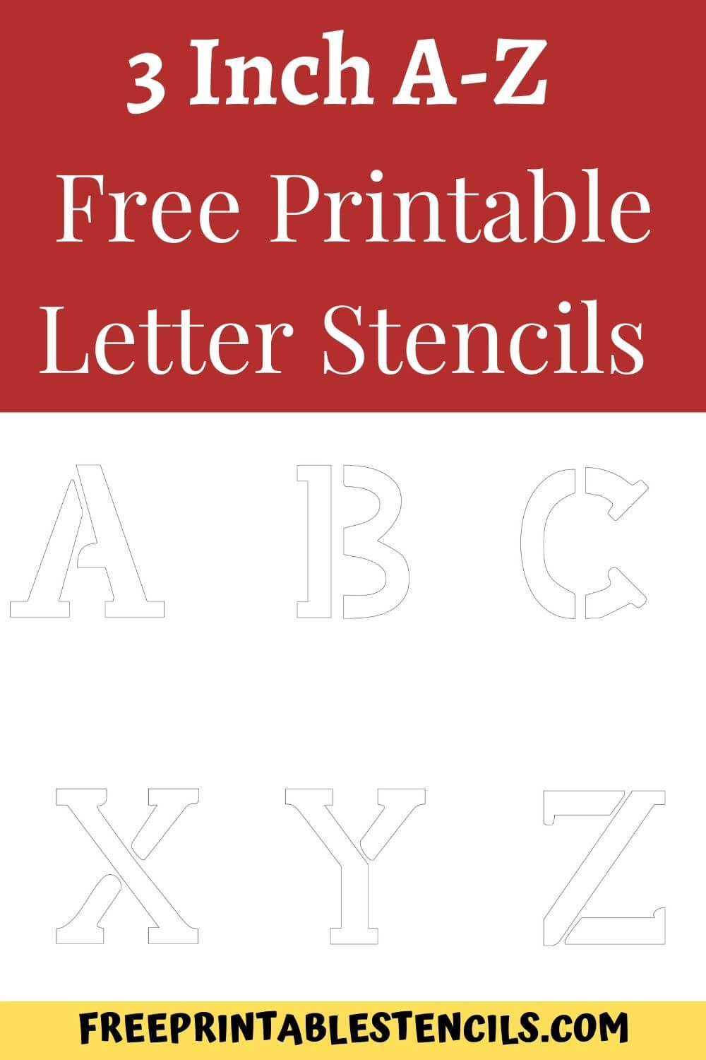 1 Free Printable 3 Inch Letter Stencils A-Z with 3 Inch Letter Stencils Printable Free