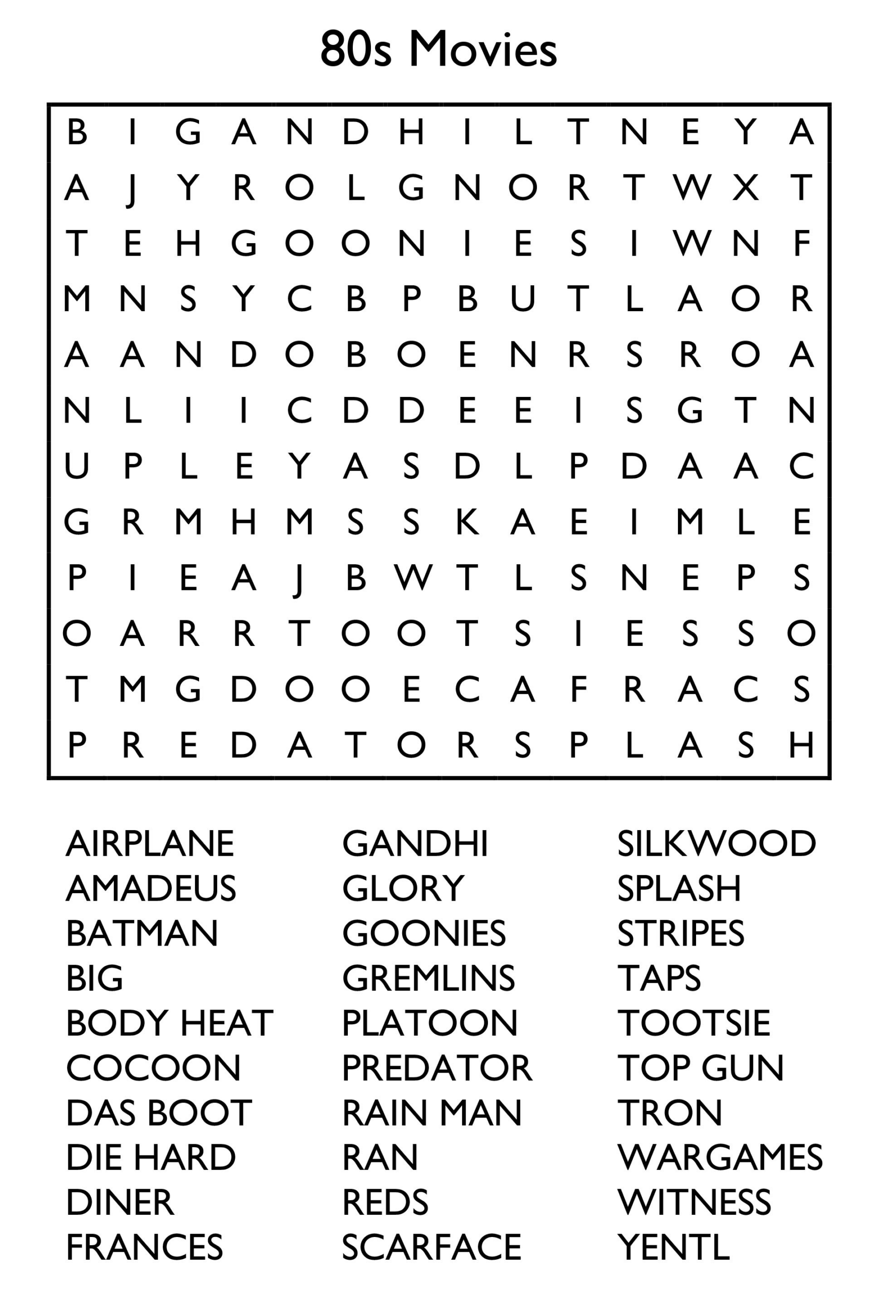 10 Free Printable Word Search Puzzles within Printable Word Searches For Seniors