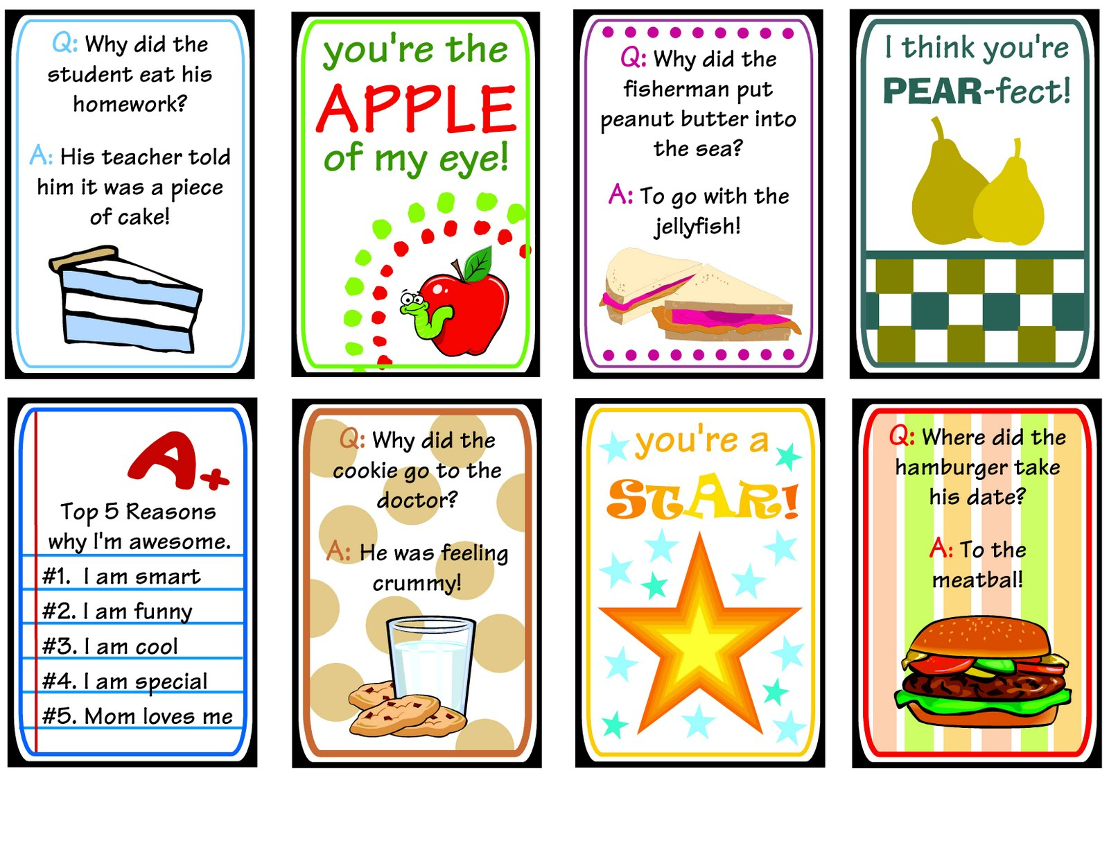 10 Sets Of Free Lunch Box Notes throughout Printable Notes For Lunch Boxes