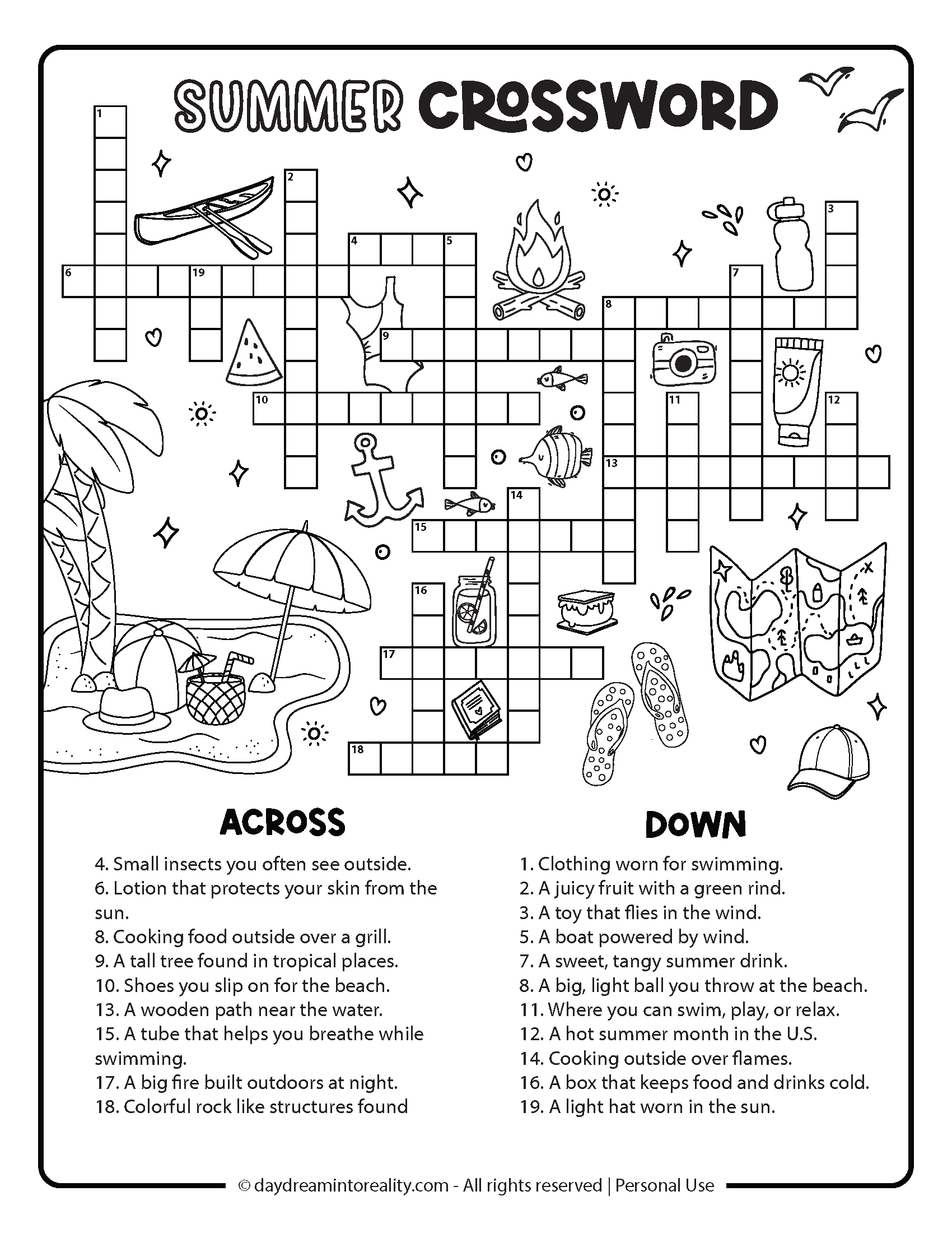 10+ Summer Crossword Puzzles – Free Printable Pdfs From Easy To within Printable Crossword Puzzles Medium Difficulty