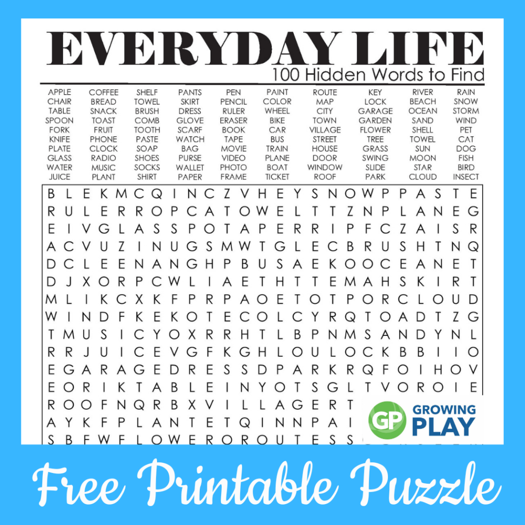 100 Hard Word Search Puzzles Printable - Free - Growing Play for Printable Crossword Word Search Puzzles