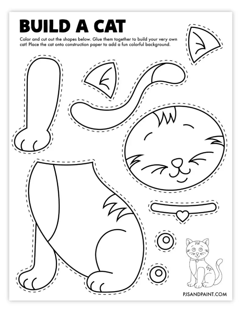 120 Free Printable &quot;Build Your Own&quot; Crafts - Pjs And Paint within Free Printable Cut and Paste Crafts