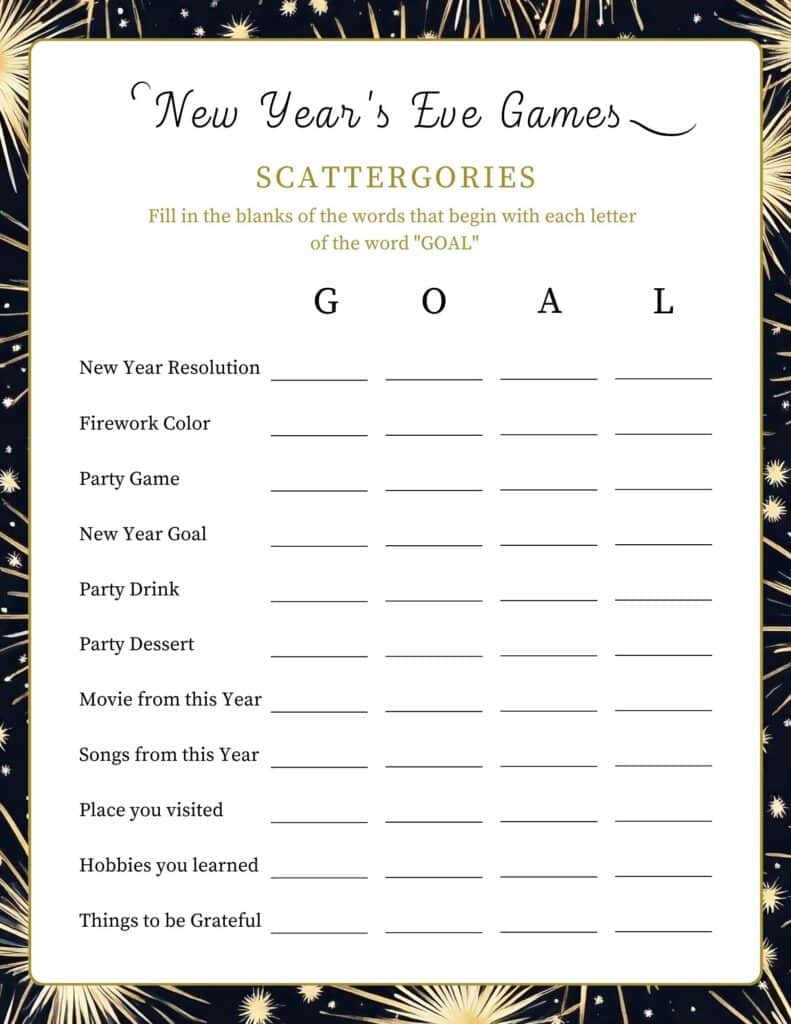 18 Free Printable Adults New Year'S Eve Party Games & Activities in Fun Printable Activities For Adults