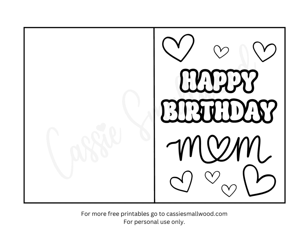 22 Coloring Birthday Cards For Mom Free Printables - Cassie Smallwood inside Free Printable Birthday Cards Mom