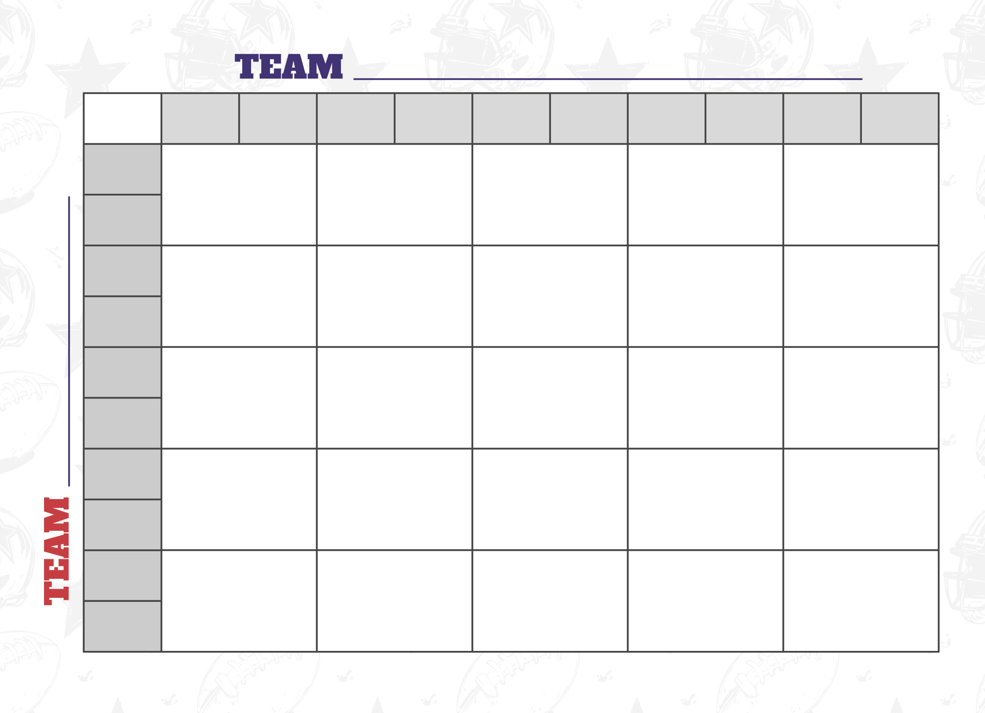 25 Square Football Grid Free Google Docs Template - Gdoc.io with regard to 25 Square Football Board Printable