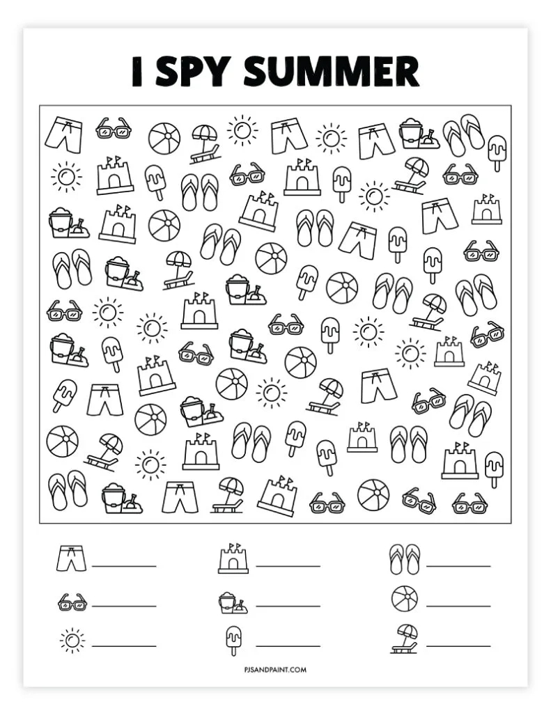 28 Free Printable I Spy Games - Pjs And Paint for Fun Printable Activities For Adults