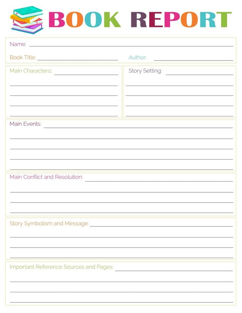 3 Free Printable Book Report Templates for Free Printable Chapter Summary Template