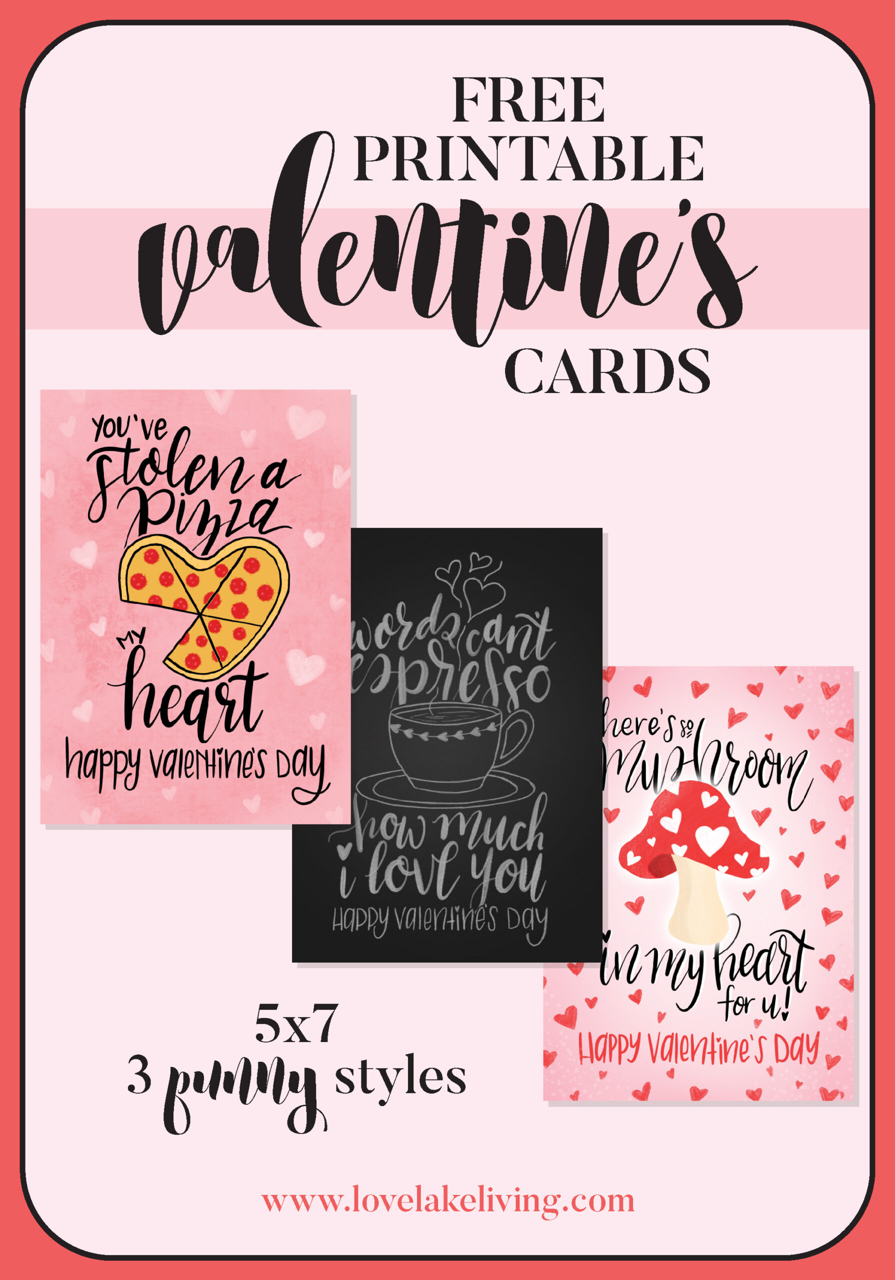 3 Free Printable Valentine&amp;#039;S Day Cards - Love Lake Living inside Printable Valentines Card For Husband