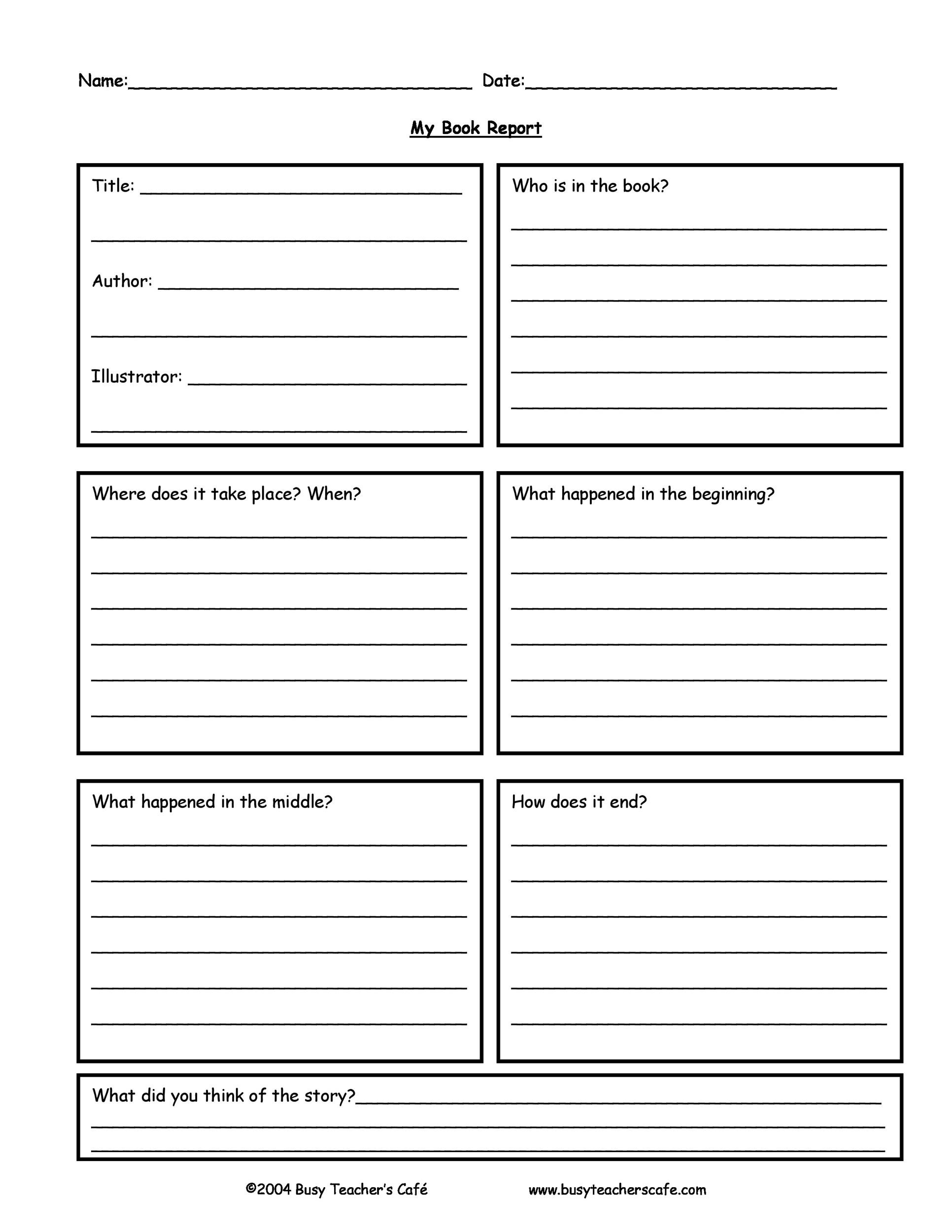 30 Book Report Templates &amp;amp; Reading Worksheets within Free Printable Chapter Summary Template
