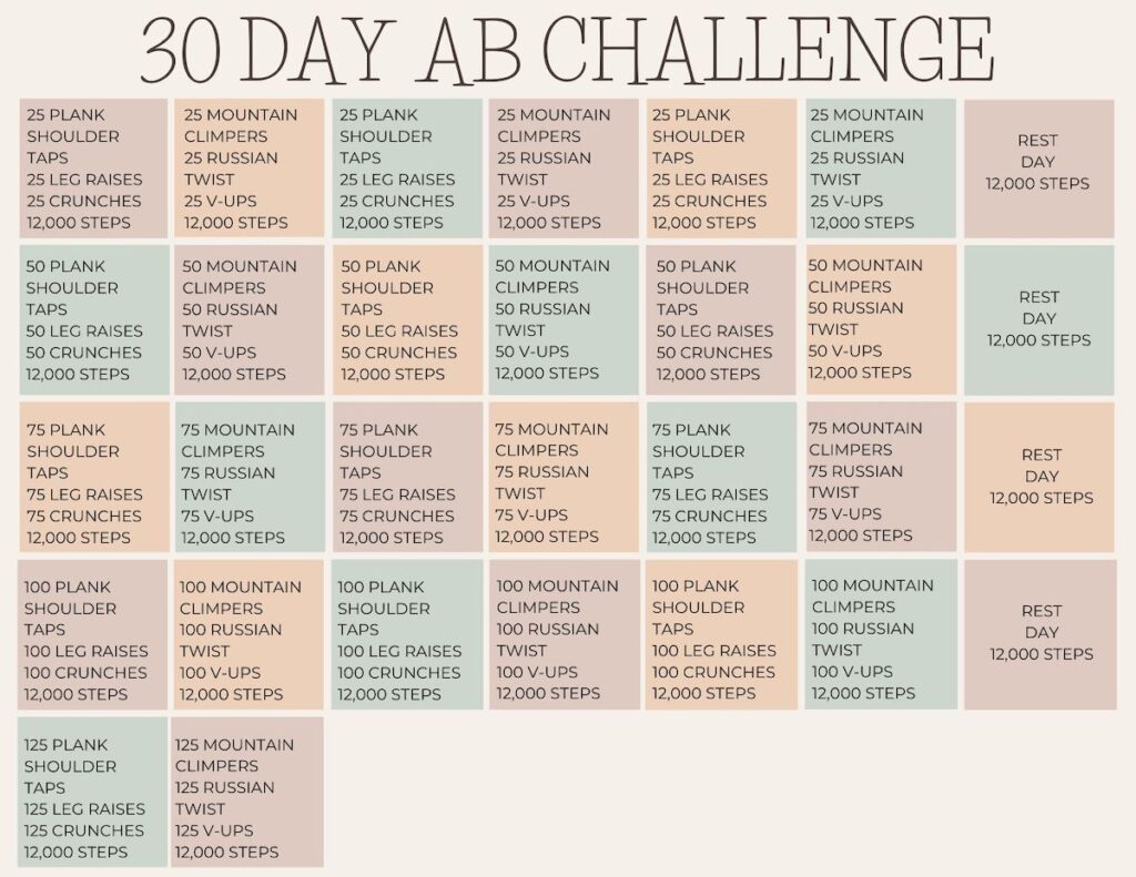 30 Day Plank And Squat Challenge Printable Printable 30 Day Ab And inside 30 Day Abs Challenge Printable
