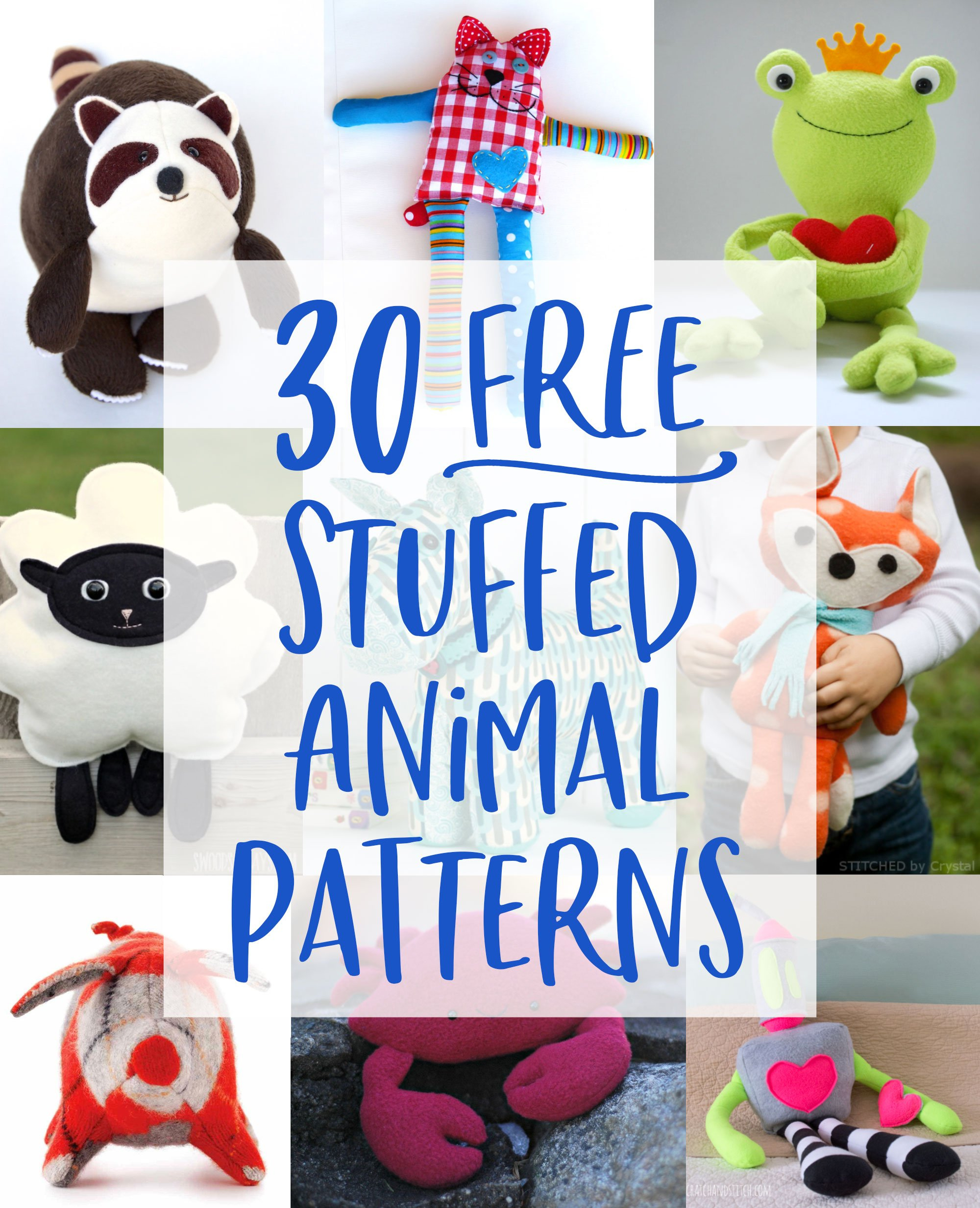 30 Free Stuffed Animal Patterns With Tutorials To Bring To Life throughout Cut Out Printable Free Easy Stuffed Animal Patterns