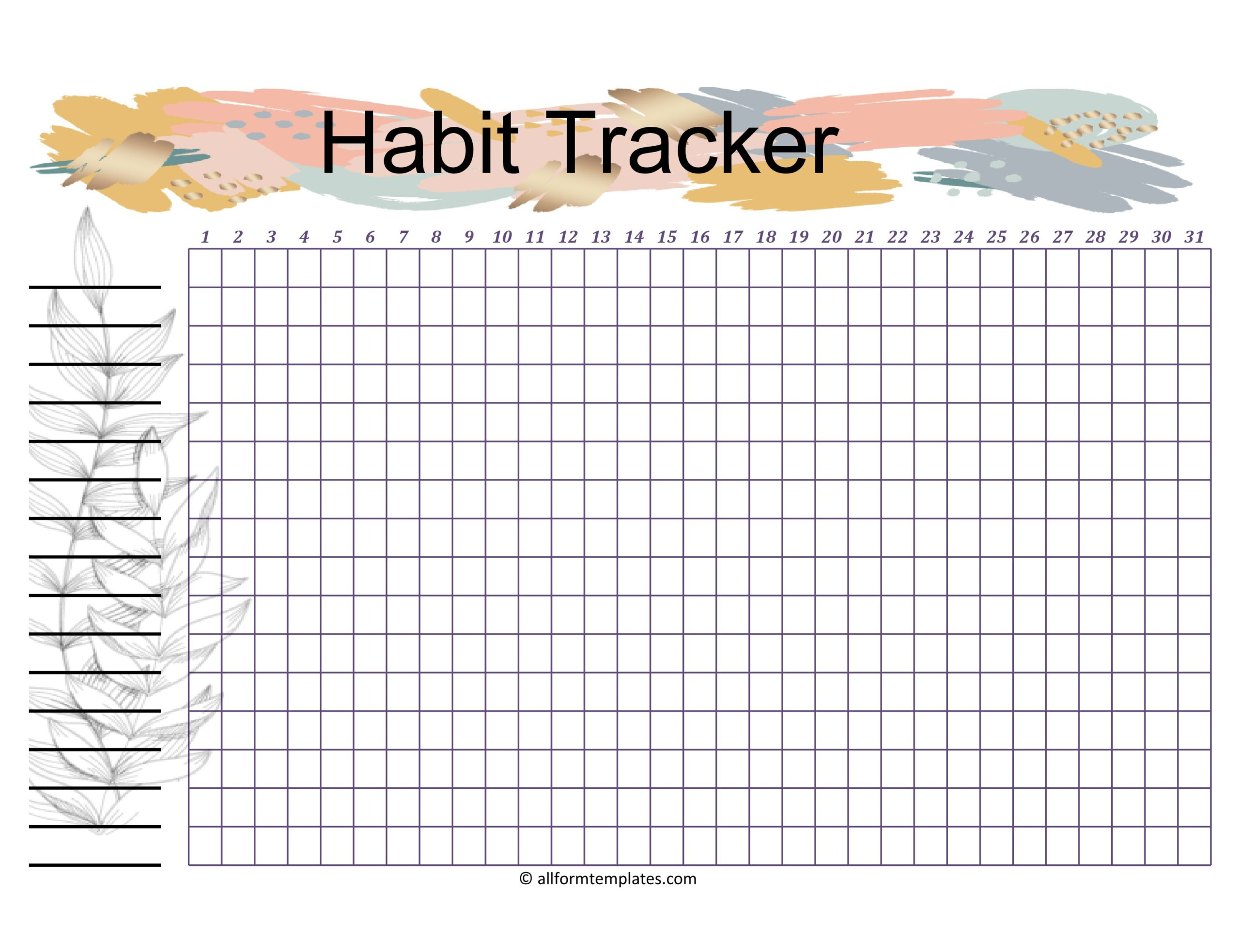 39 Free Habit Tracker Templates [Daily, Weekly, Monthly] ᐅ with Printable Habit Tracker Free Download