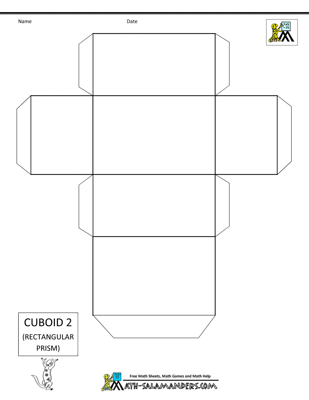 3D Geometric Shapes - Nets - Worksheets Library within Printable Net For Rectangular Prism