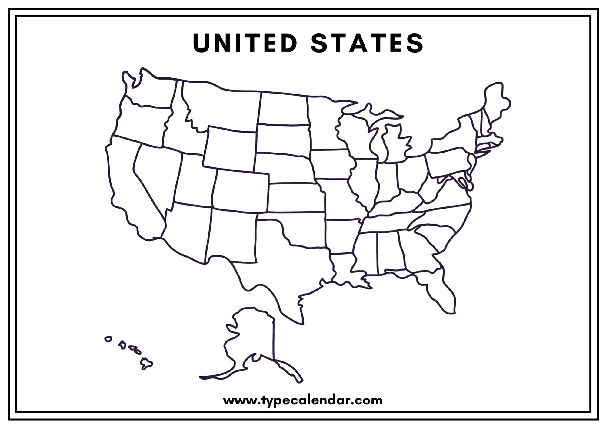 40+ Free Printable Blank Us Map Templates [Editable Pdf] intended for Printable Outline Of The United States