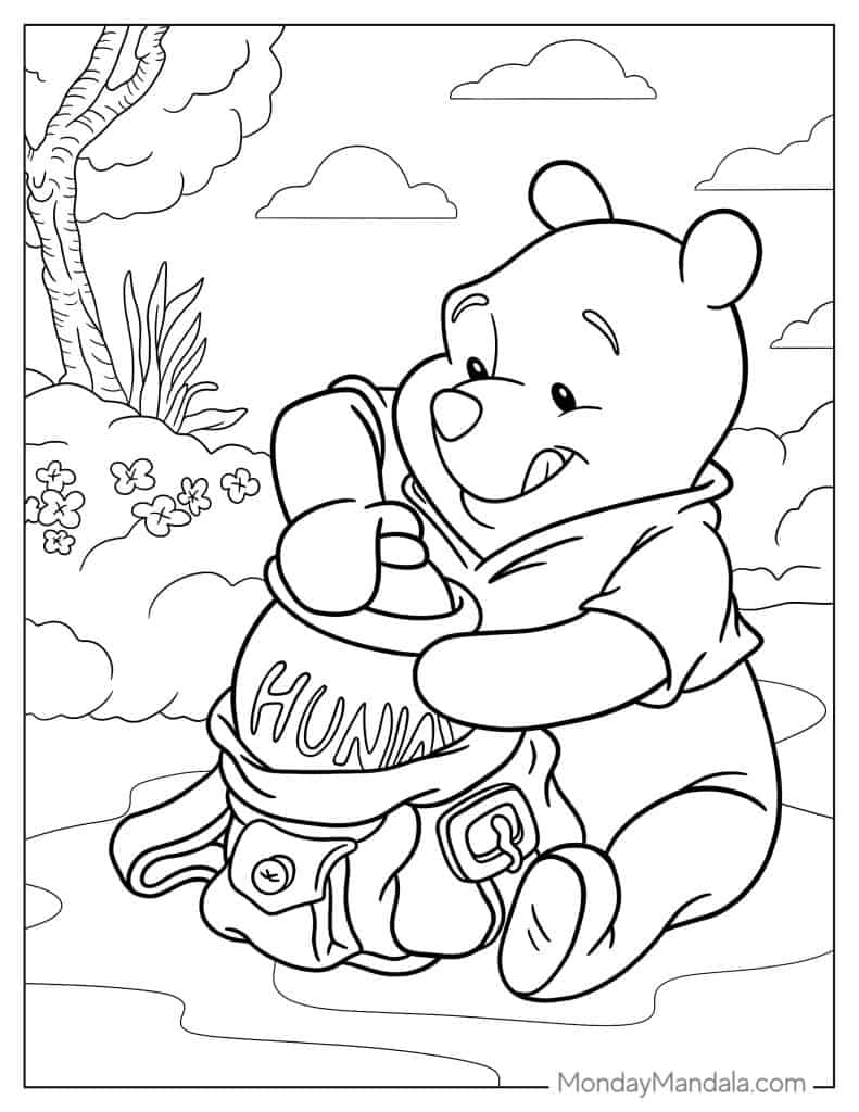 40 Winnie The Pooh Coloring Pages (Free Pdf Printables) in Printable Pictures Of Winnie The Pooh