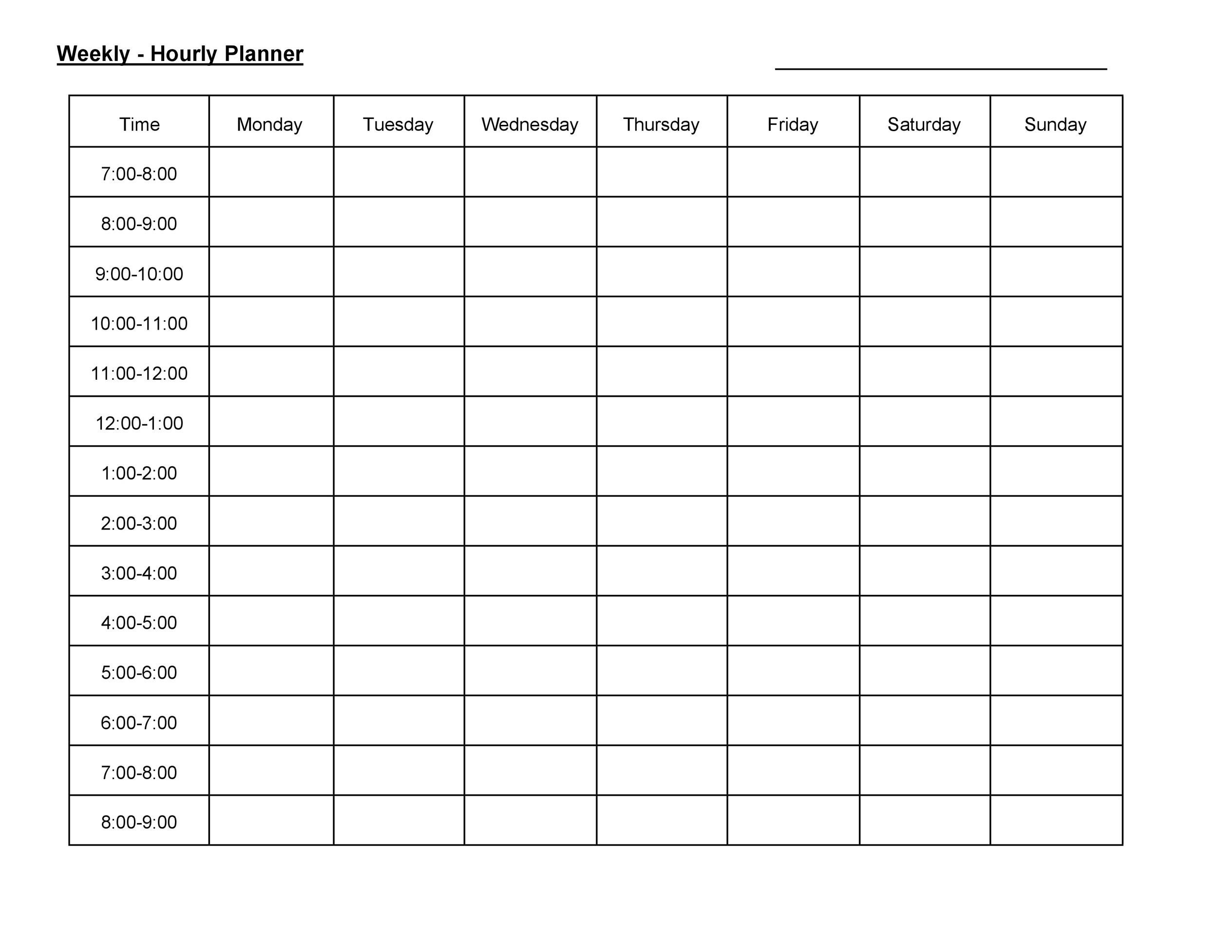 43 Effective Hourly Schedule Templates (Excel, Word, Pdf) ᐅ with Printable Hour By Hour Schedule