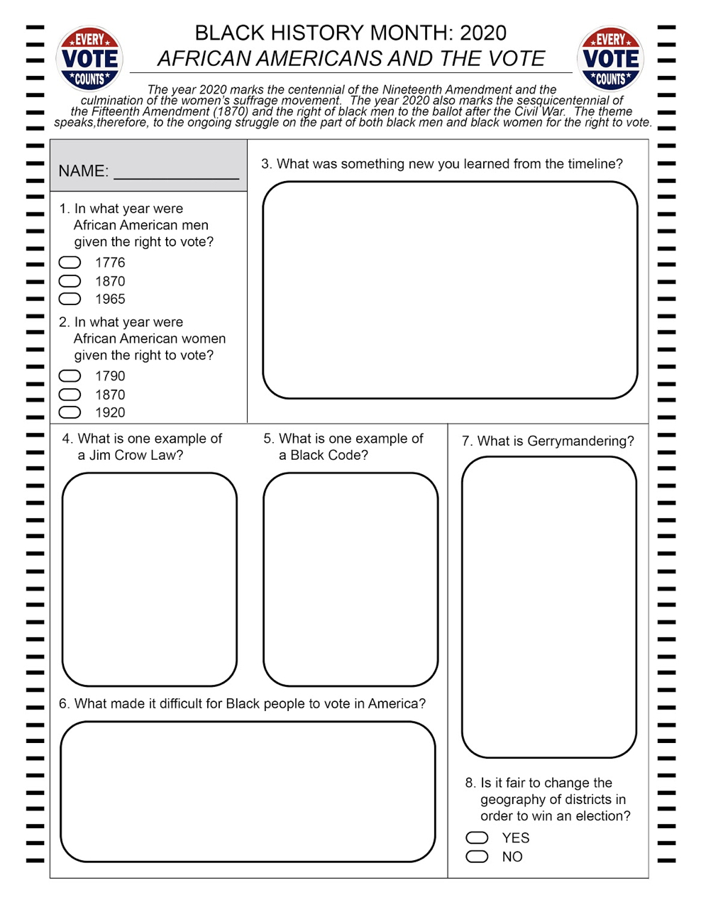 5 Done-For-You Black History Month Printable Activities in Black History Month Worksheets Printable
