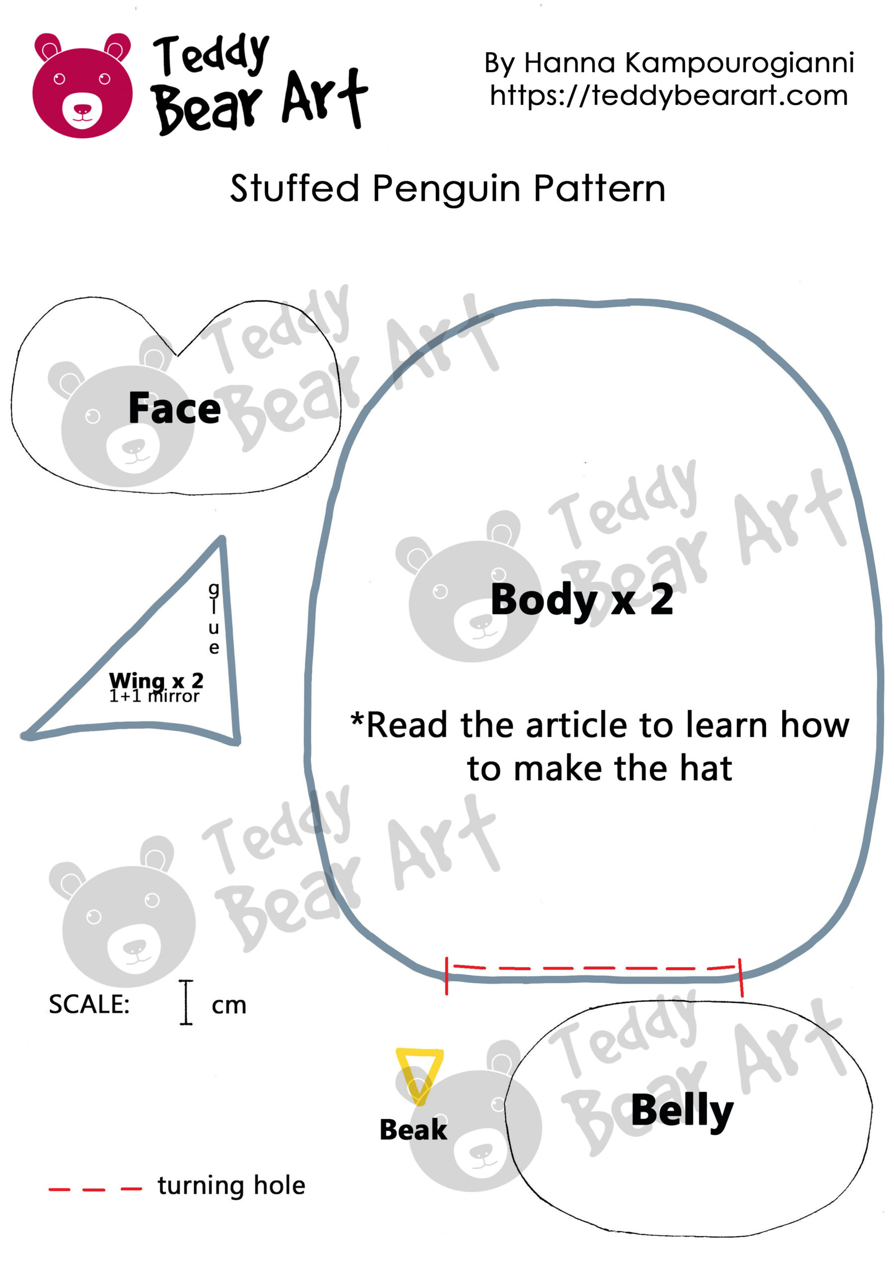 5 Easy Stuffed Animal Sewing Patterns With Free Templates - Teddy inside Cut Out Printable Free Easy Stuffed Animal Patterns