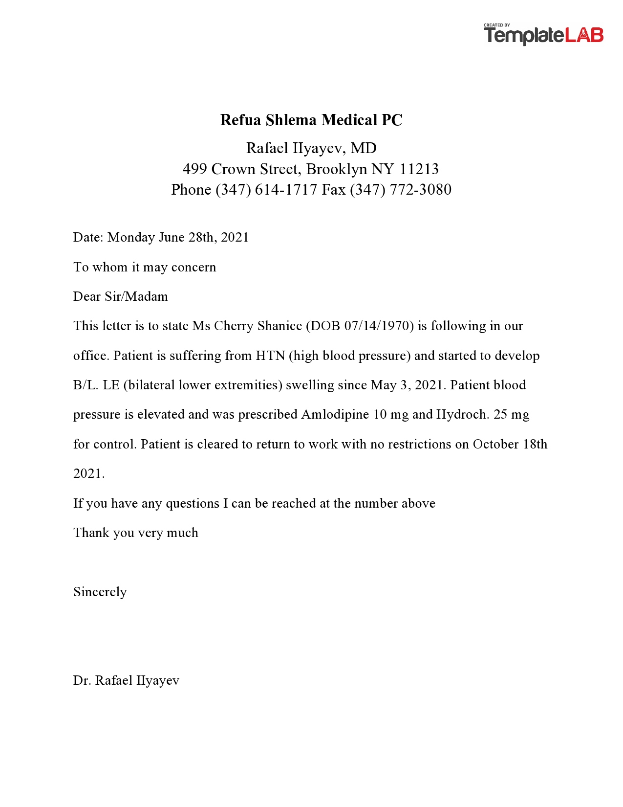 50+ Free Doctor Note Templates [For Work Or School] inside Printable Return To Work Doctors Note