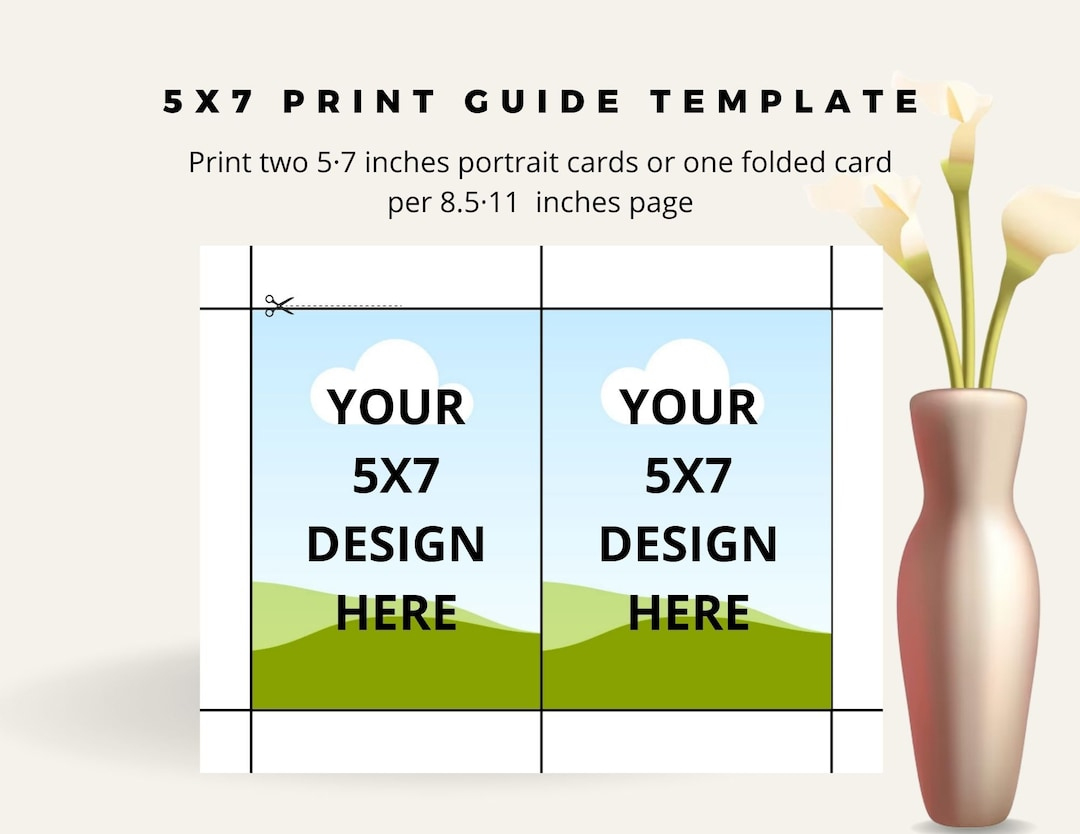 5X7 Portrait Invitation Card Printing Template, 5X7 Greeting Card regarding 5 X 7 Printable Cards