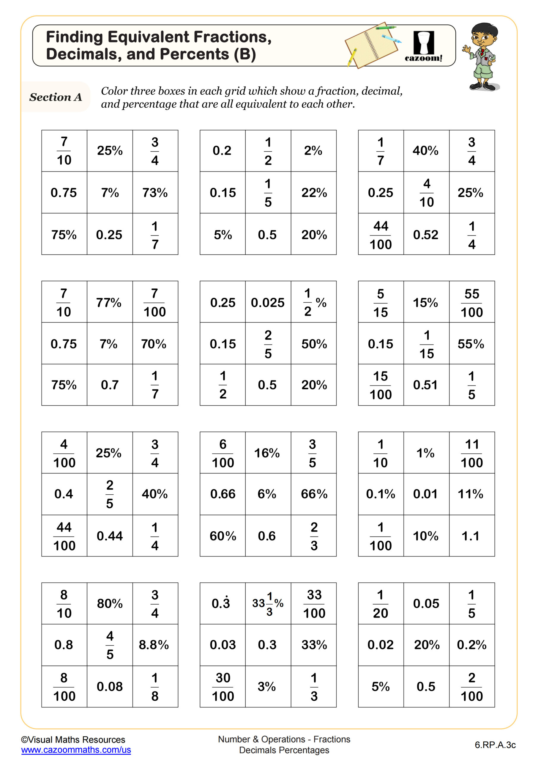 6Th Grade Math Worksheets | Printable Pdf Worksheets | Cazoom Math with regard to Free Printable Worksheets For 6th Graders
