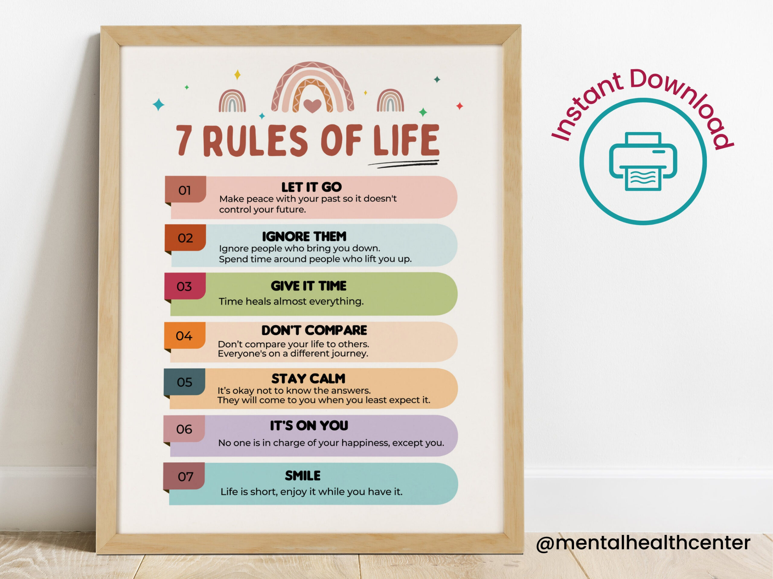 7 Regeln Des Lebens Poster Druckbare Kinder Wand Kunst-Beratung inside 7 Rules Of Life Printable