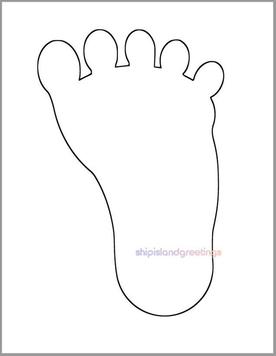 9 Inch Footprint Template-Baby Shower Decor-Large Printable regarding Printable Outline of a Footprint