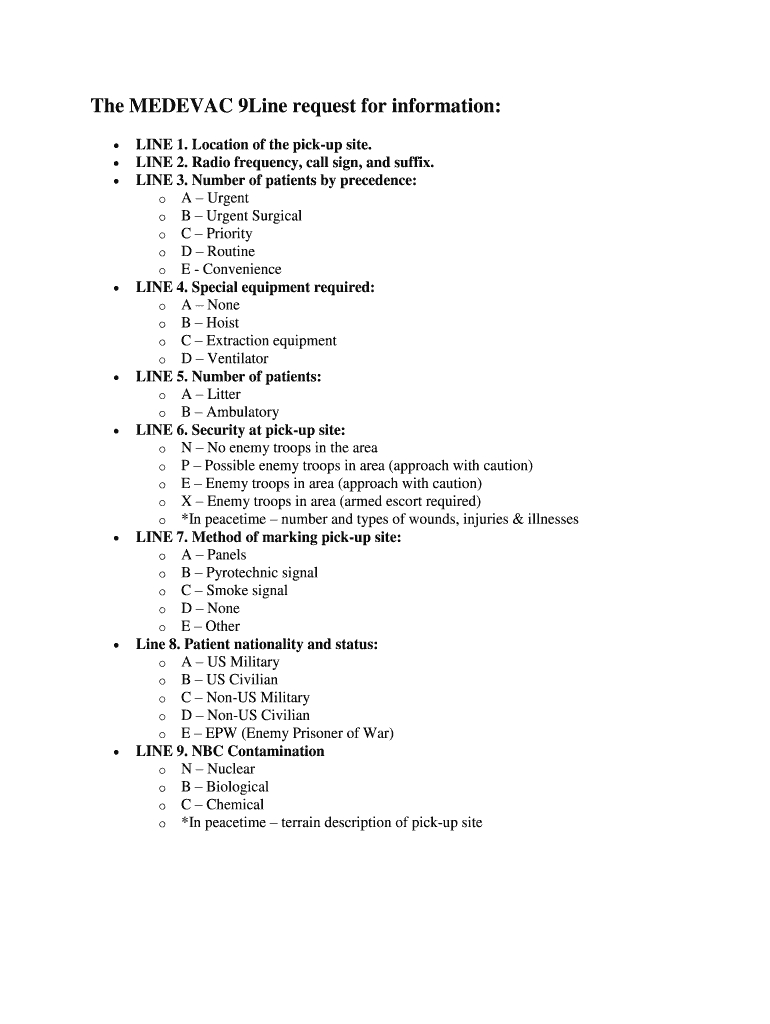 9 Line Medevac Card: Fill Out &amp;amp; Sign Online | Dochub with regard to 9 Line Medevac Card Printable