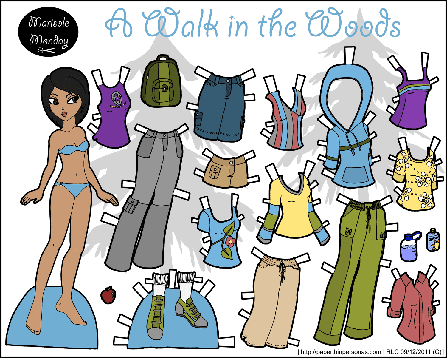 A Walk In The Woods- Paper Doll To Print • Paper Thin Personas inside Printable Paper Doll Cutouts Free
