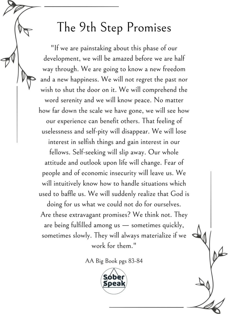 Aa Promises Printable Pdf (Alcoholics Anonymous) | Sober Speak with regard to A.A. Big Book Free Download Printable