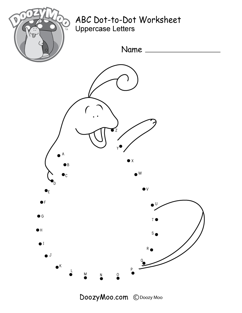 Abc Dot-To-Dot Worksheet (Free Printable) - Doozy Moo with regard to Connect The Dots Printable For Kids