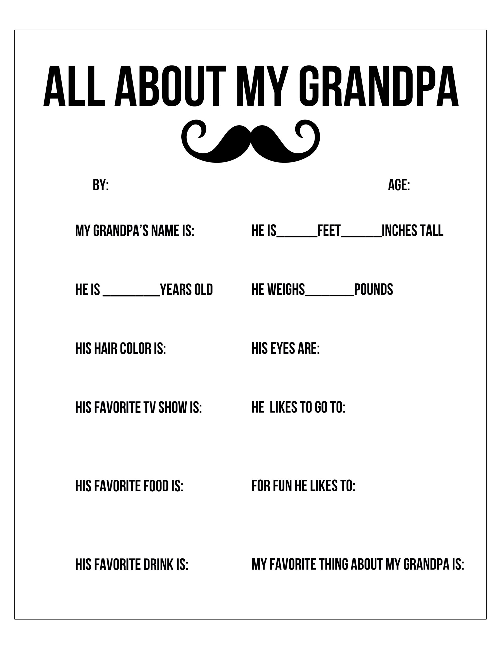 All About My Dad And Grandpa Free Printable - Free Pretty Things with regard to All About My Grandpa Free Printable