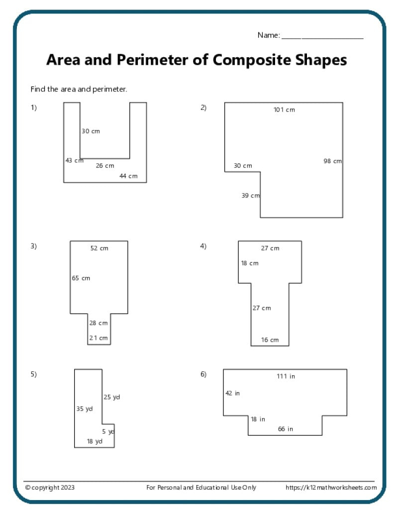 Area And Perimeter Worksheets regarding Area And Perimeter Printable Worksheets