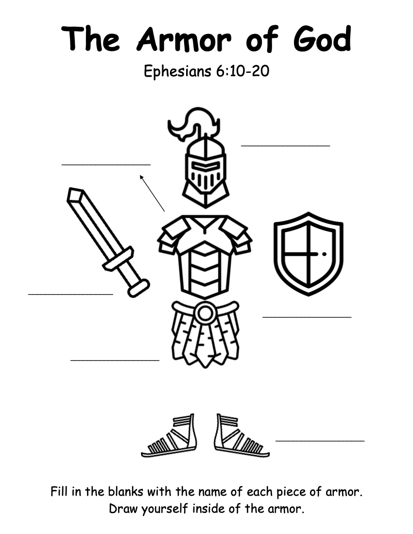 Armor Of God — Victory Kids pertaining to Armor of God Printable