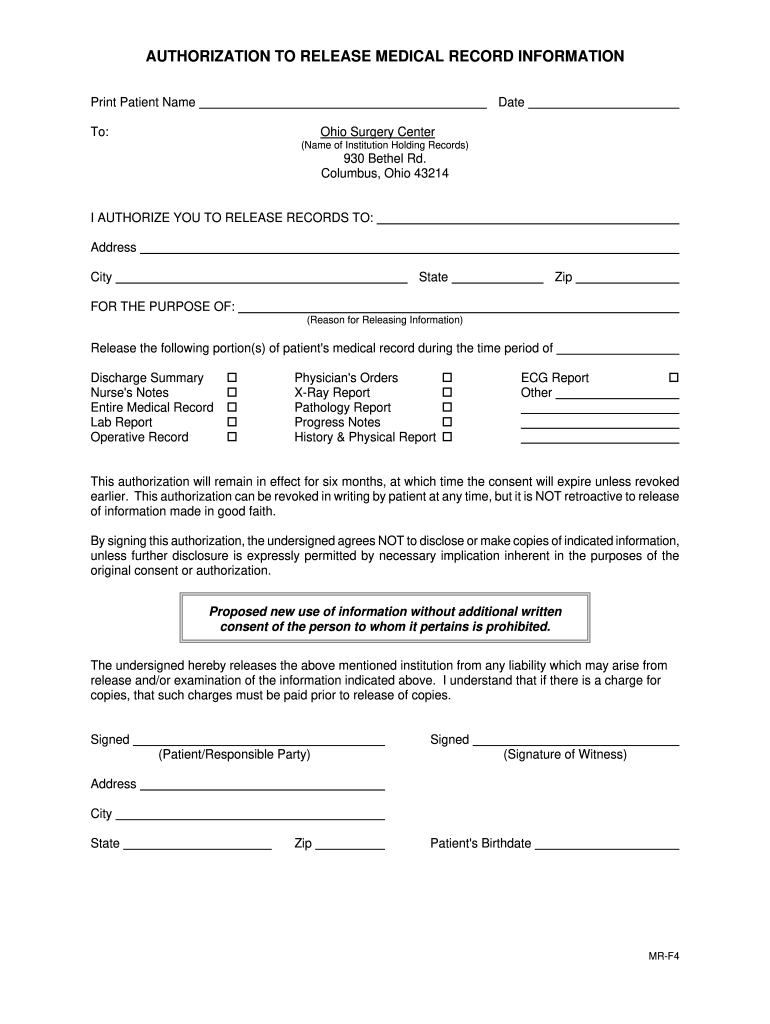Authorization For Release Of Information Template: Fill Out &amp;amp; Sign in Printable Blank Authorization To Release Information Form