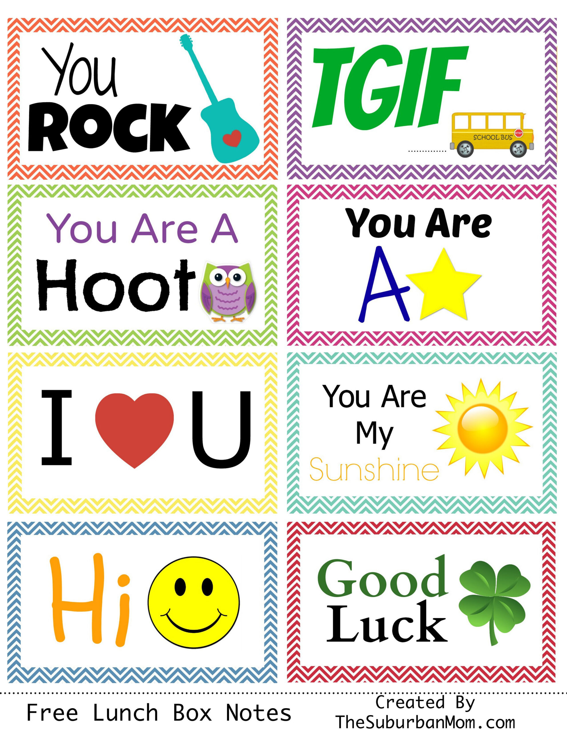 Back To School: Free Printable Lunch Box Notes - Thesuburbanmom regarding Printable Notes For Lunch Boxes