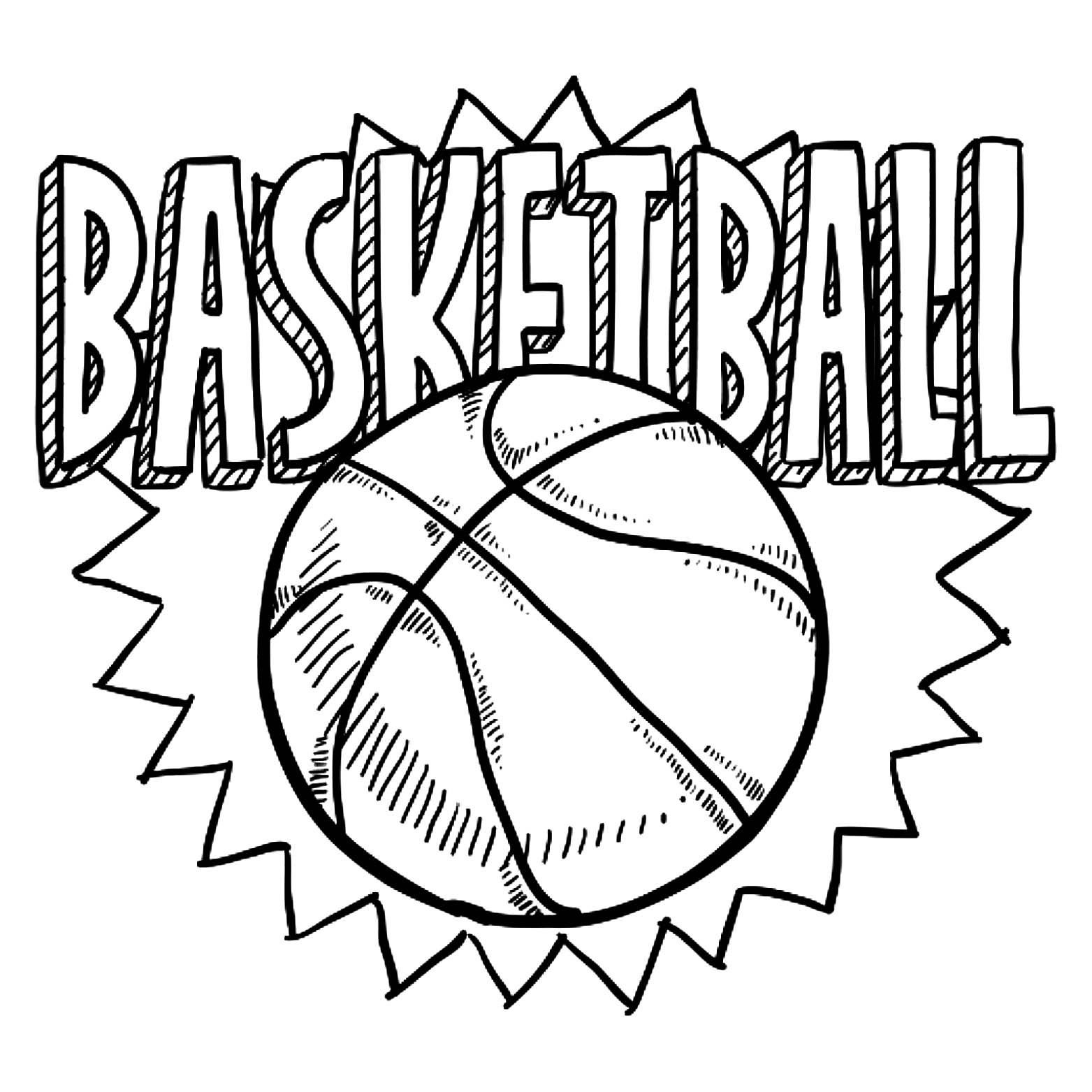 Basketball Image To Download And Color - Basketball Coloring Pages regarding Printable Picture Of A Basketball