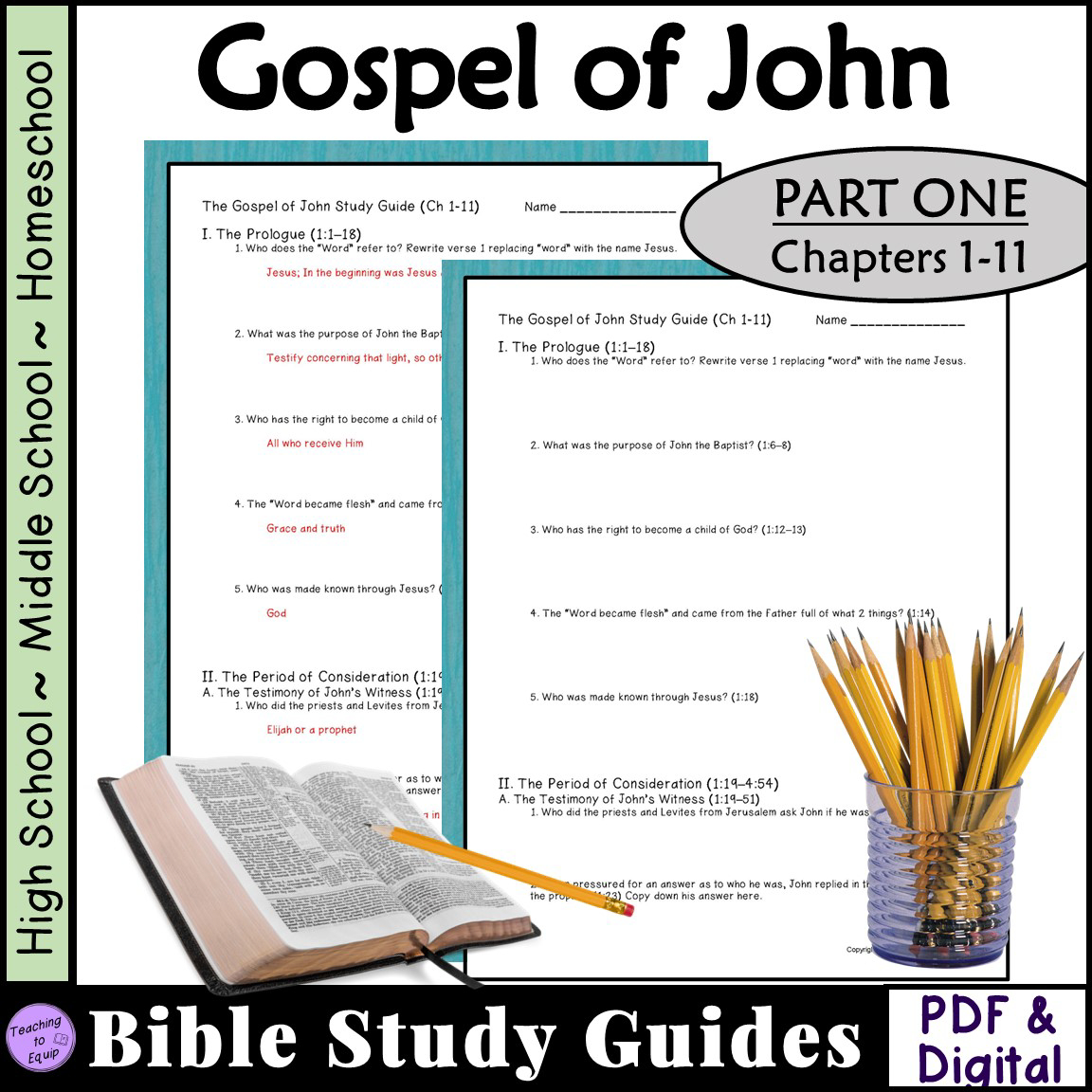 Bible Study Questions For Gospel Of John (Ch 1-11) - Classful within Free Printable Bible Study on the Book of John