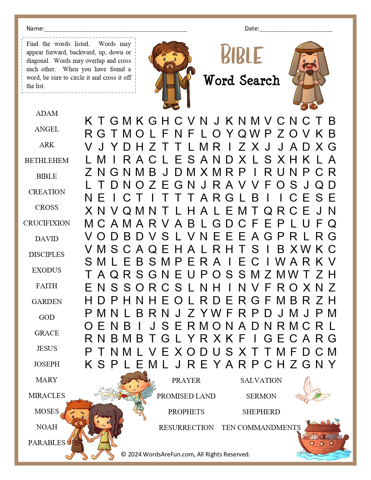 Bible Word Search For Kids - Worksheets Library within Bible Word Search Printable Free
