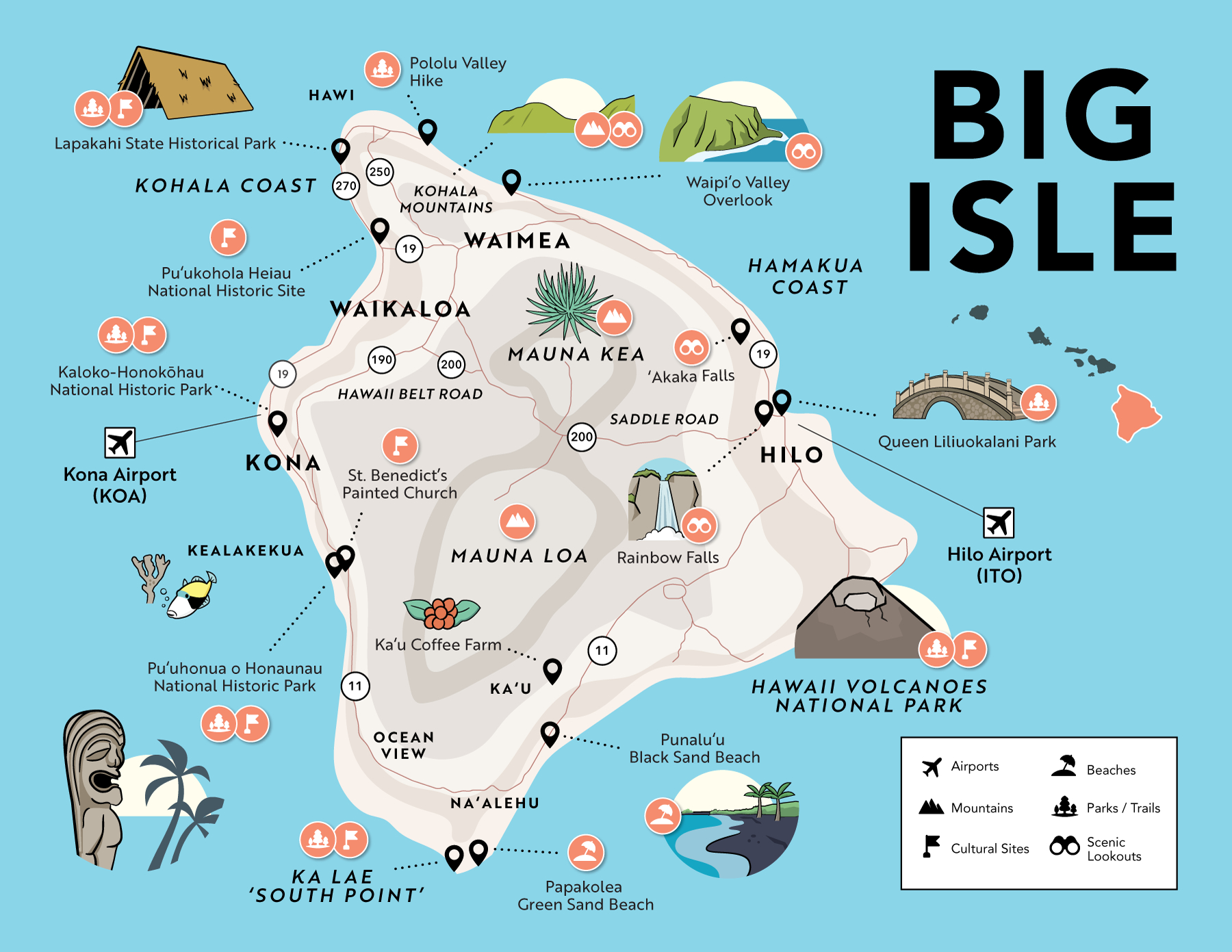 Big Island Maps With Top Spots & Scenic Drives with regard to Printable Map of Big Island