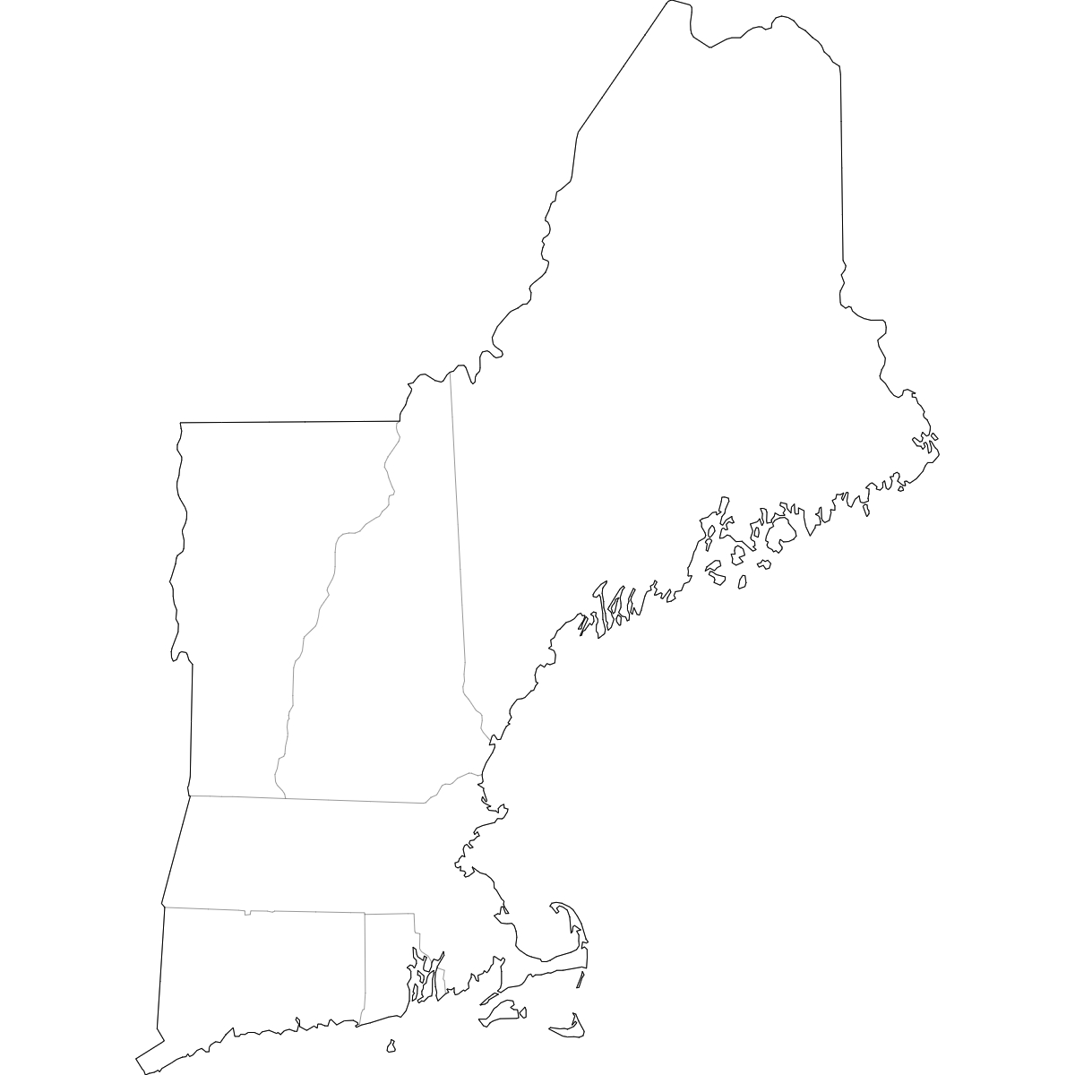 Blank Map Of New England States | Free Download — Ultimaps intended for Map of New England Printable