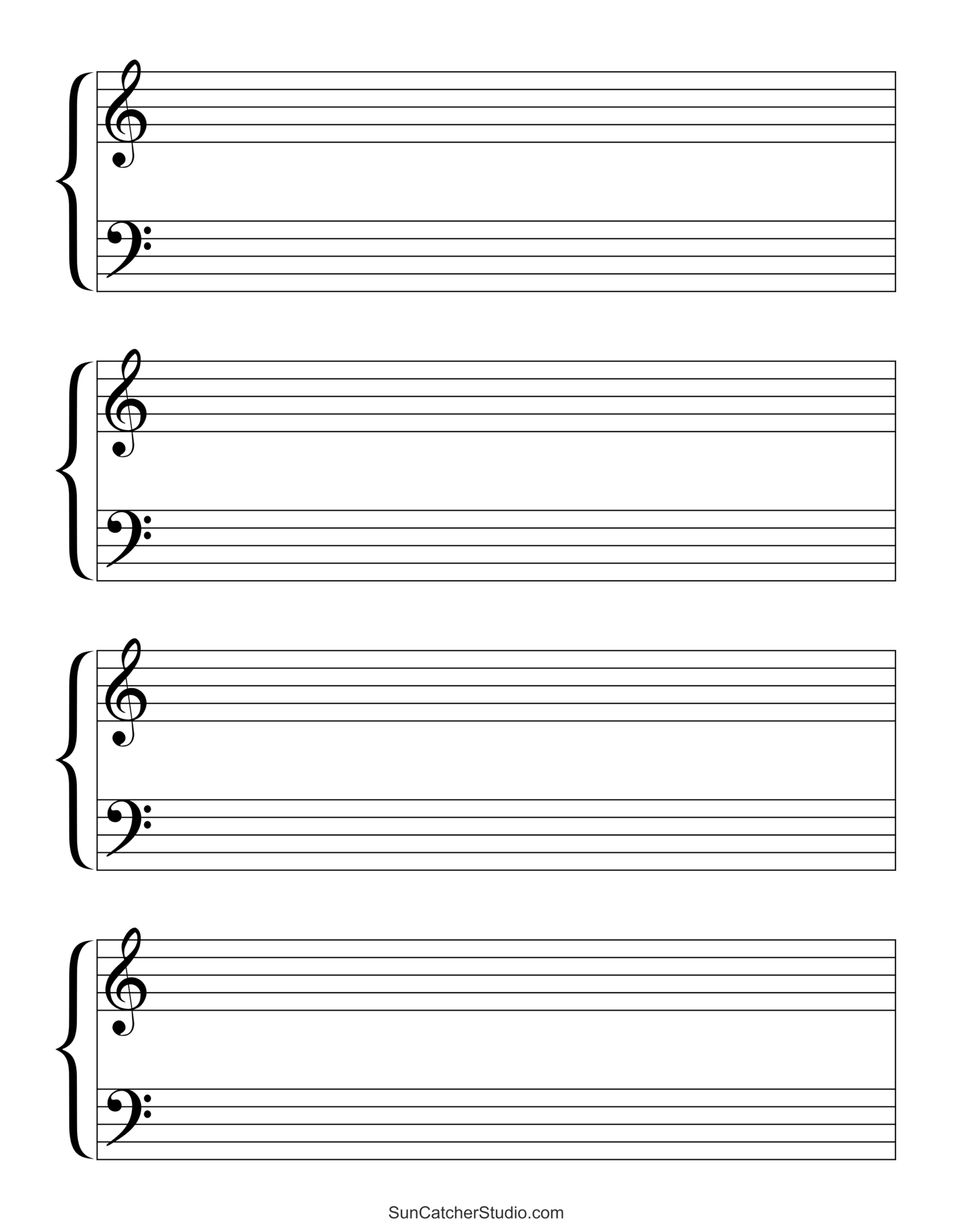Blank Sheet Music (Free Printable Staff Paper) – Free Printables throughout Piano Sheet Music Printable Free