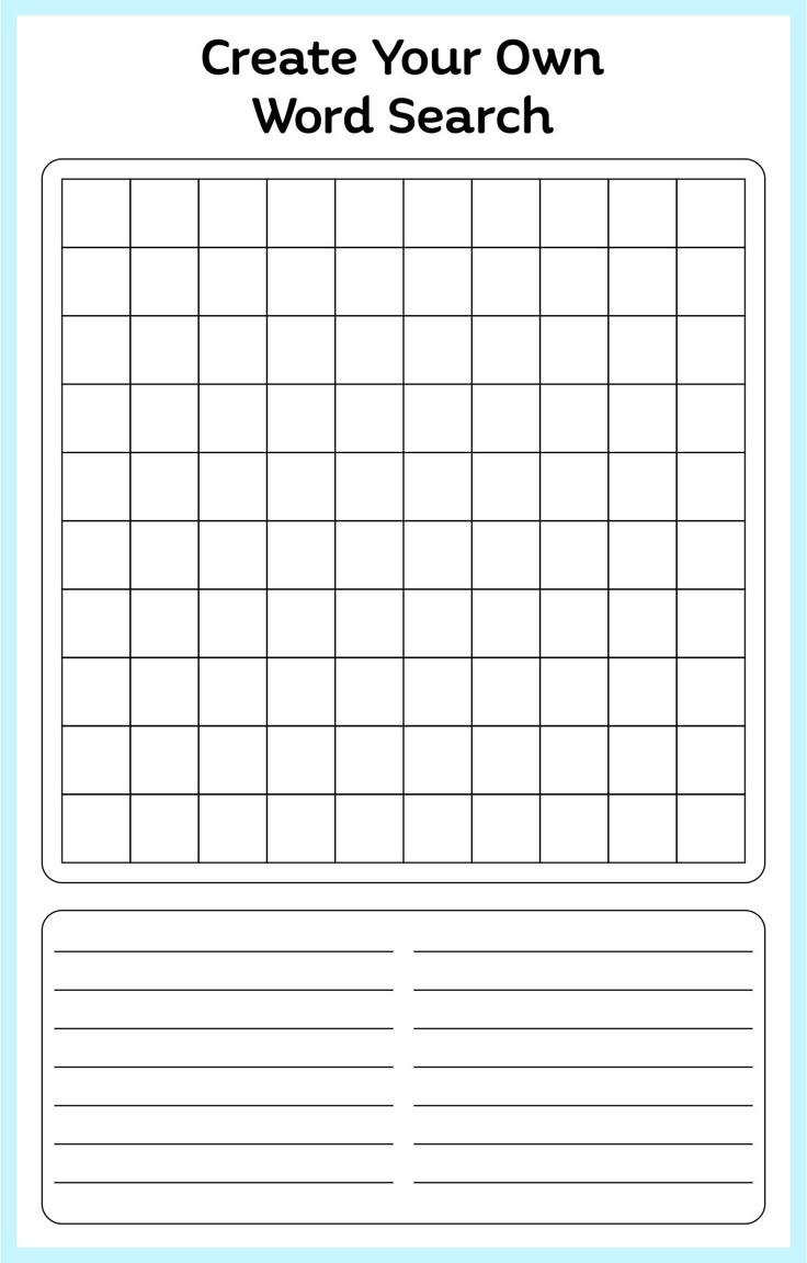 Blank Word Search Puzzles - 16 Free Pdf Printables | Printablee with regard to Make Your Own Word Search Printable
