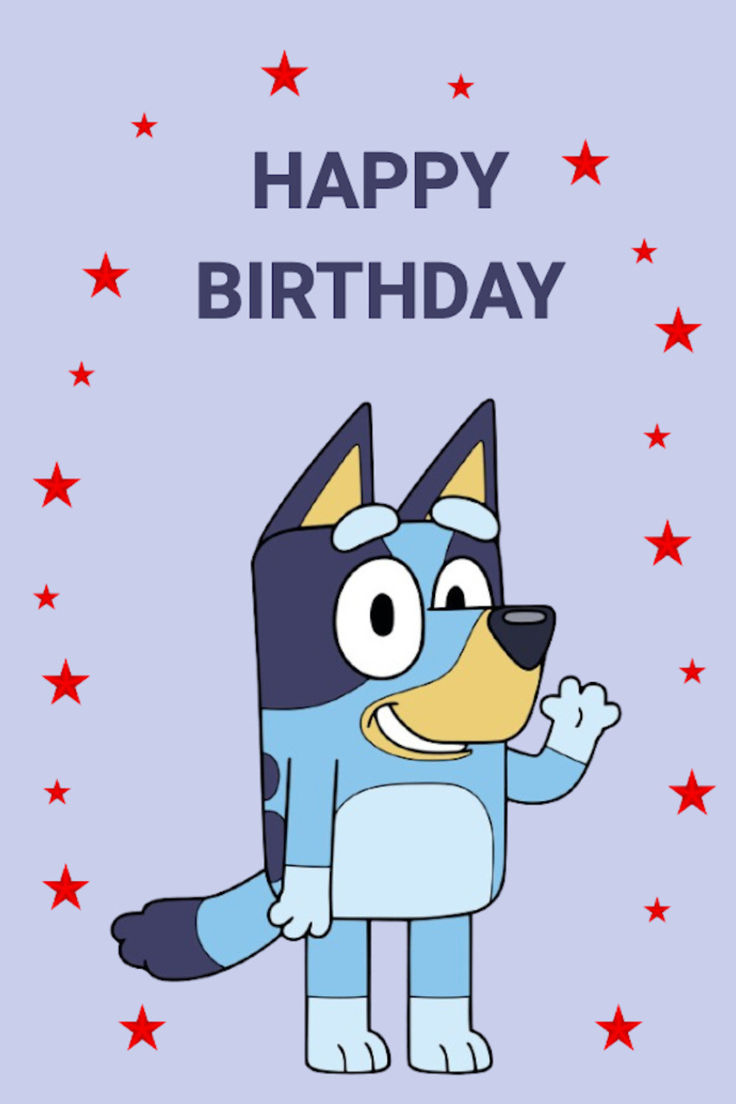 Bluey Birthday Card Printable within Bluey Birthday Card Free Printable