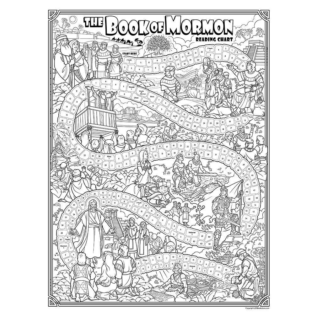 Book Of Mormon Reading Chart Poster - Coloring Roadmap pertaining to Printable Book Of Mormon Reading Chart