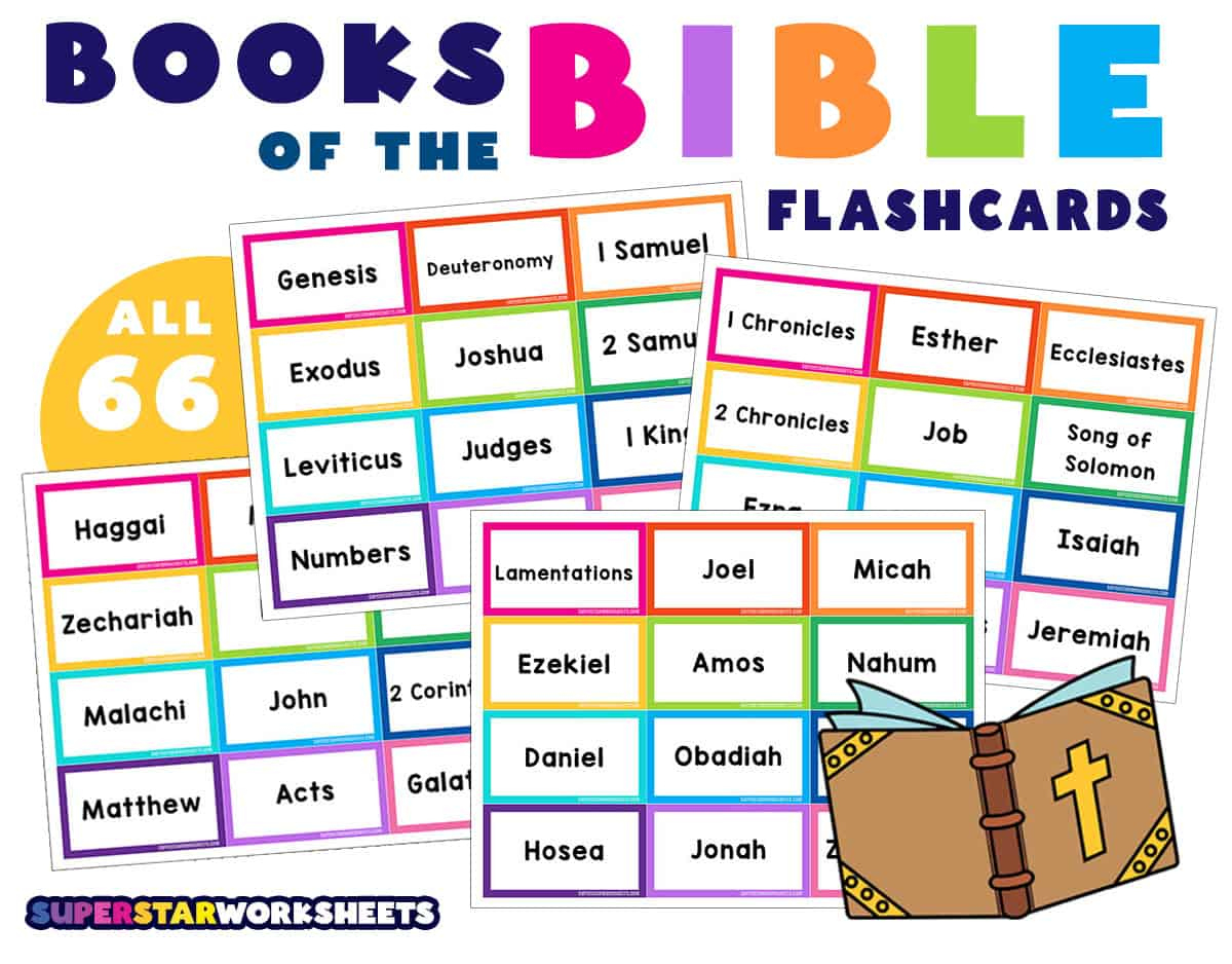 Books Of The Bible Flashcards - Superstar Worksheets inside Books Of The Bible Printable Flash Cards