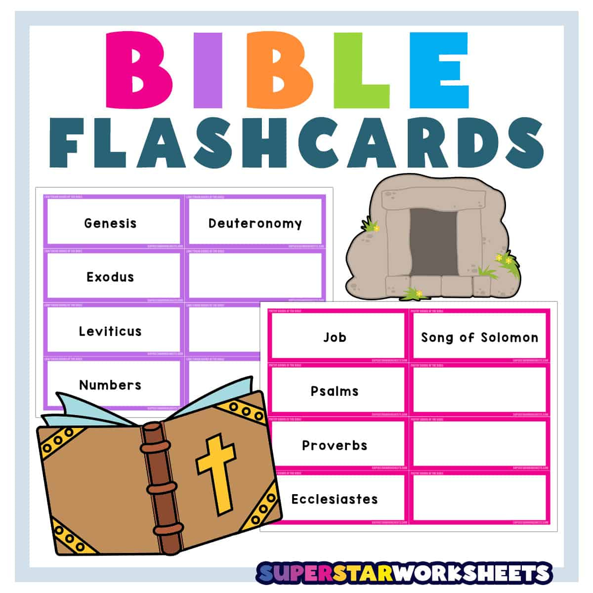 Books Of The Bible Flashcards - Superstar Worksheets pertaining to Books Of The Bible Printable Flash Cards