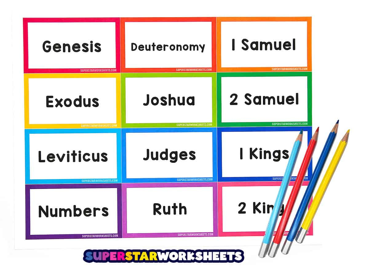 Books Of The Bible Flashcards - Superstar Worksheets throughout Books Of The Bible Printable Flash Cards