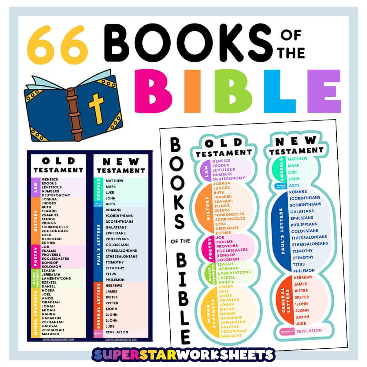 Books Of The Bible List - Superstar Worksheets regarding Books Of The Bible Bookmark Printable